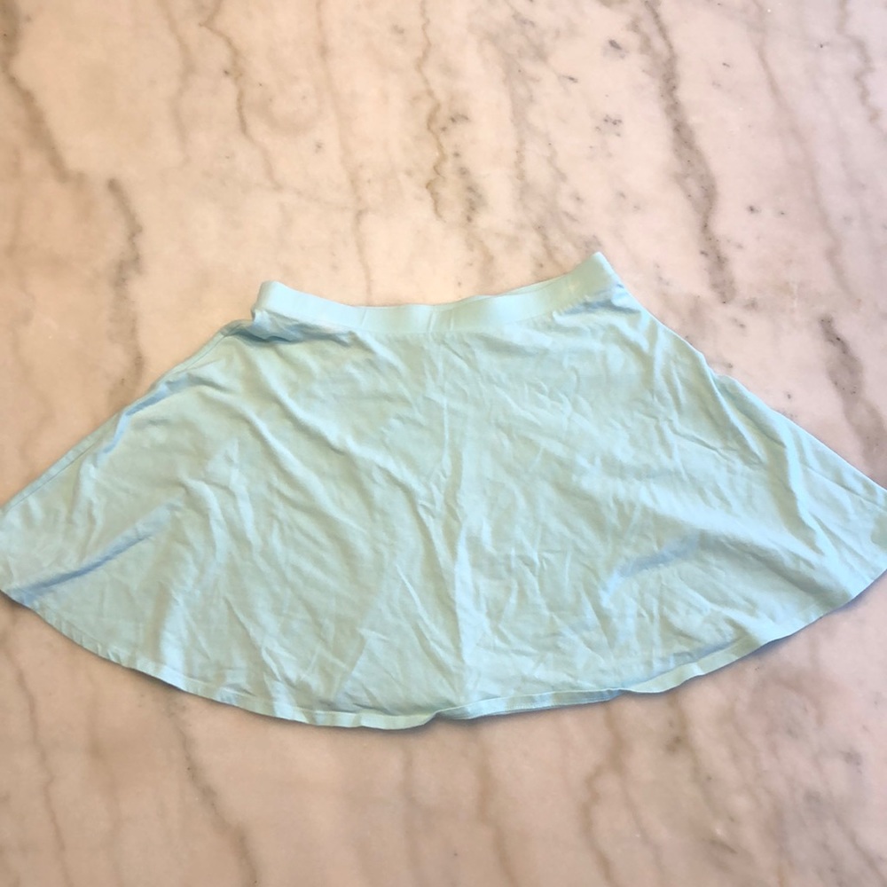 Mint green mini skirt